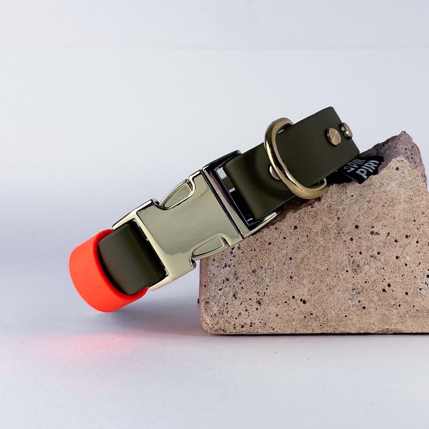 Biothane® Dog Collar – Green & Neon Orange