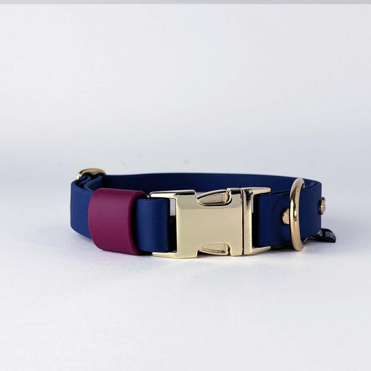 Biothane® Dog Collar – Blue & Burgundy