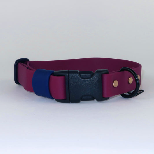 Biothane Street Collar™ – Burgundy / Blue