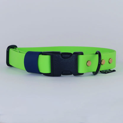 Biothane Street Collar™ – Neon Green / Blue