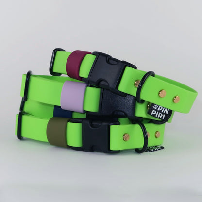 Biothane Street Collar™ – Neon Green / Blue
