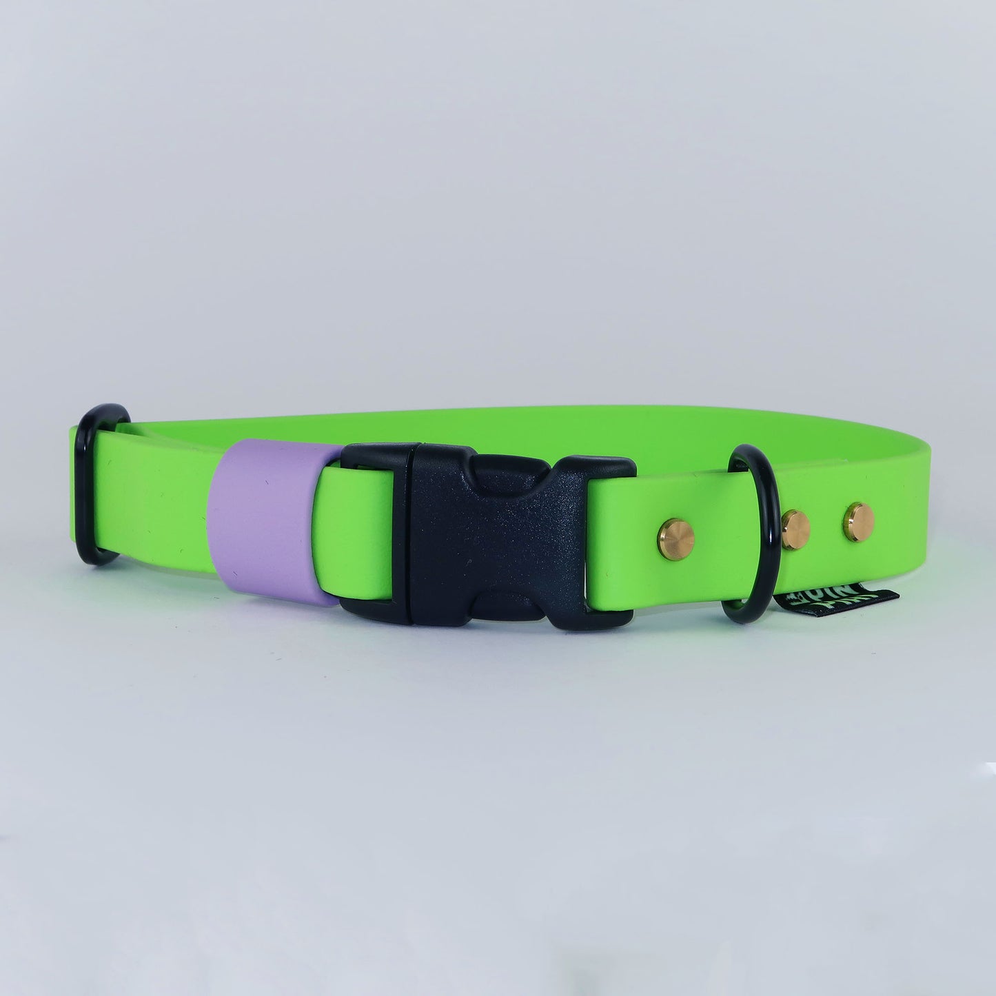Biothane Street Collar™ – Neon Green / Lilac