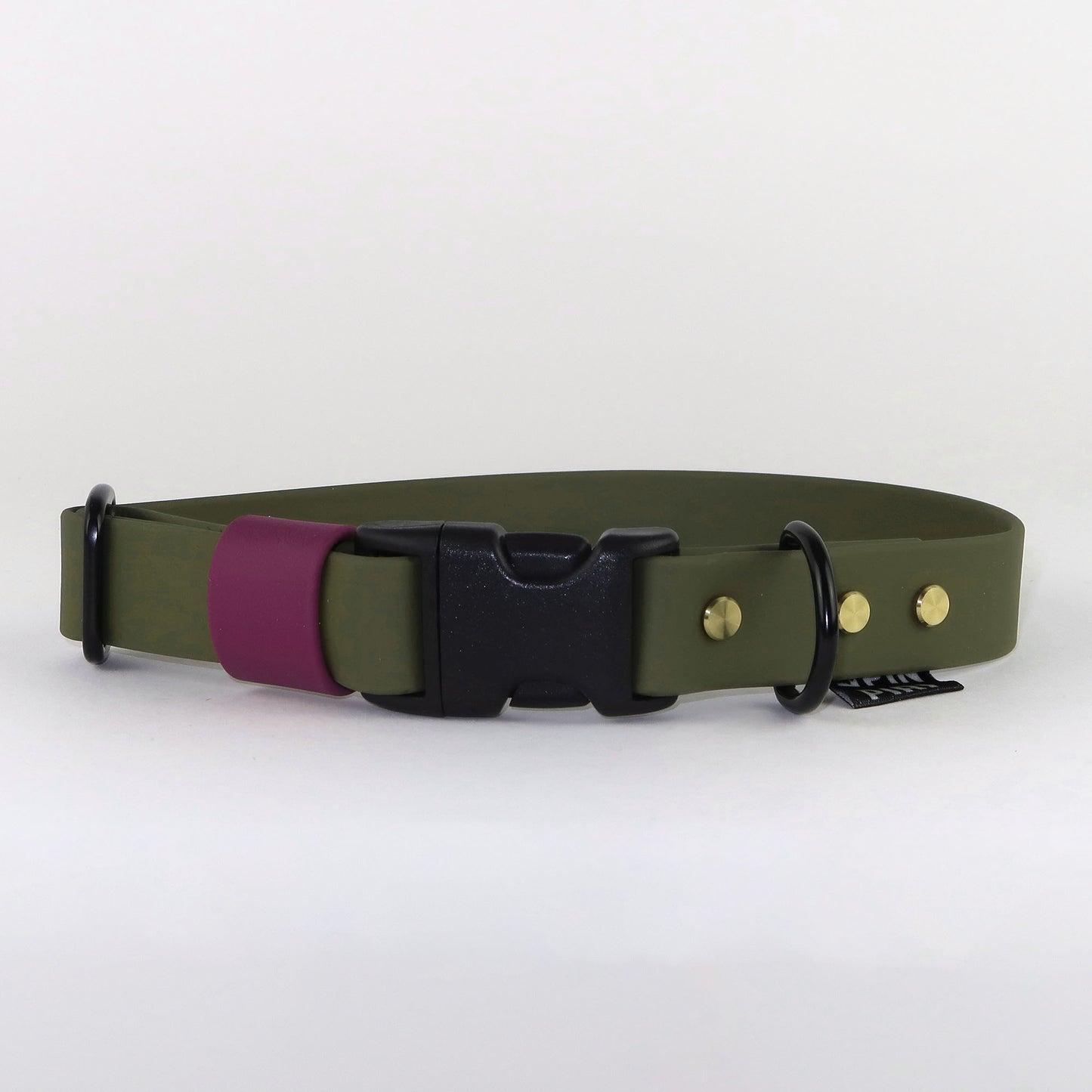 Biothane Street Collar™ – Olive / Burgundy