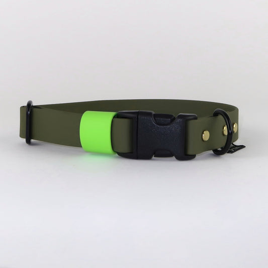Biothane Street Collar™ – Olive / Neon Green